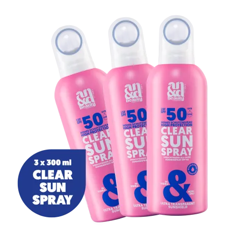 Clear Sun Spray SPF 50 – Transparenter Sonnenschutz XXL SPF Addict Bundle | A.N.D. beauty