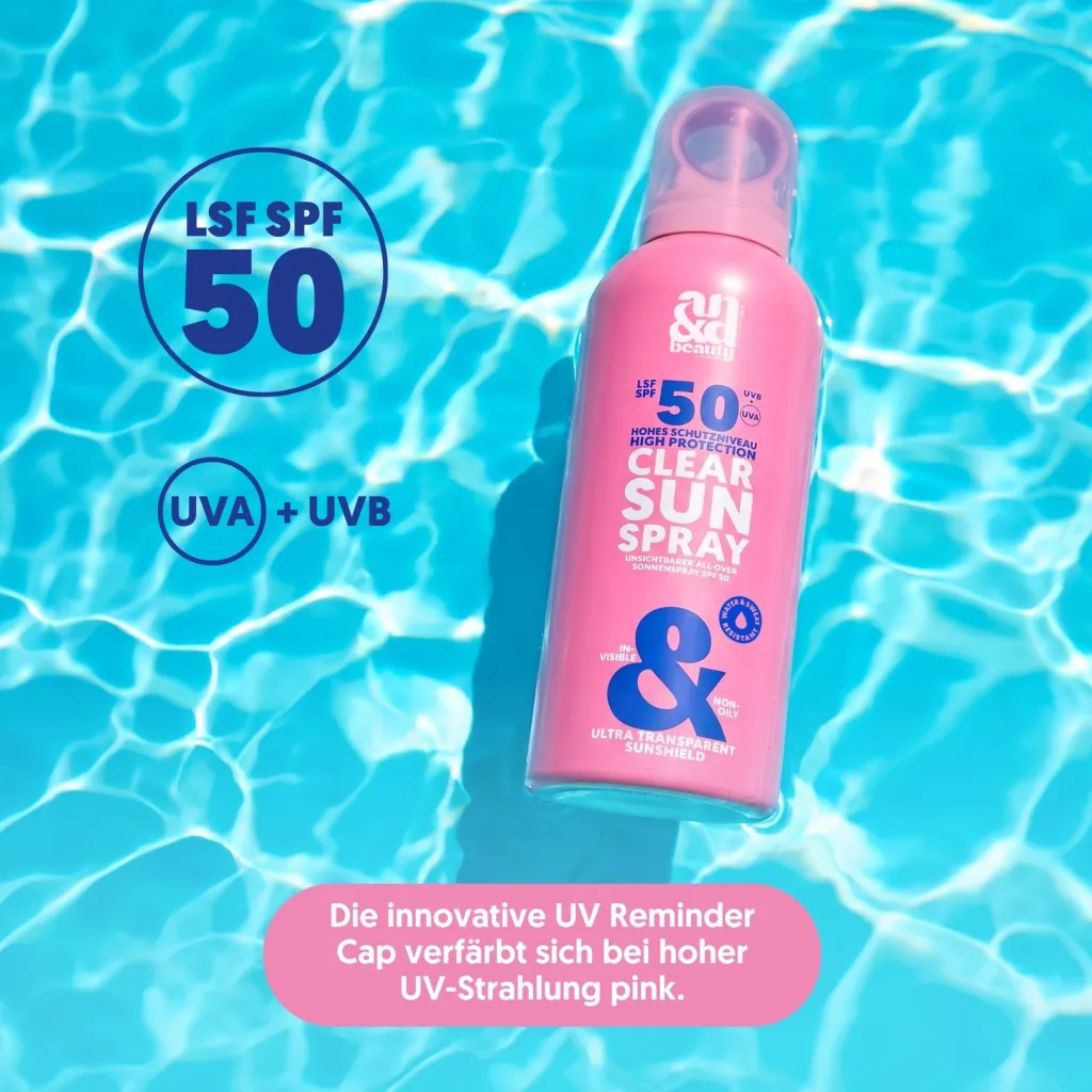 Clear Sun Spray SPF 50 – Transparenter Sonnenschutz für Gesicht & Körper | A.N.D. beauty