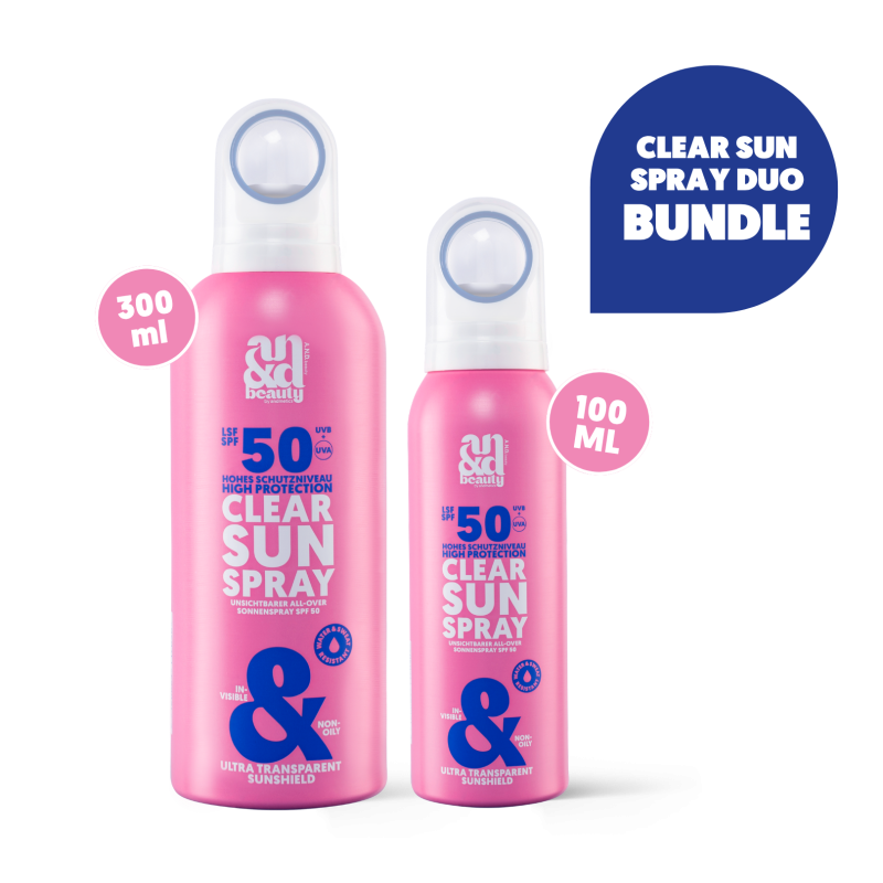 Clear Sun Spray SPF 50 – Transparenter Sonnenschutz Everywhere SPF Kit | A.N.D. beauty