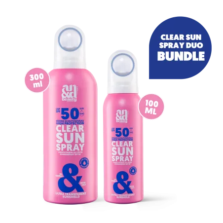 Clear Sun Spray SPF 50 – Transparenter Sonnenschutz Everywhere SPF Kit | A.N.D. beauty