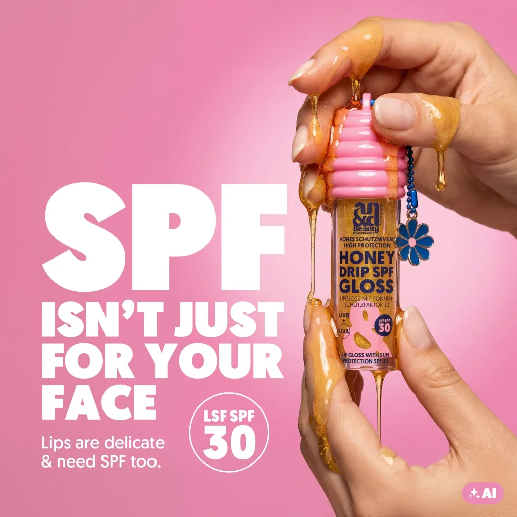 Honey Drip SPF Gloss SPF 30 – High Shine Lip Gloss with SPF | A.N.D. beauty