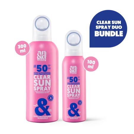 Clear Sun Spray SPF 50 – Transparenter Sonnenschutz Everywhere SPF Kit | A.N.D. beauty