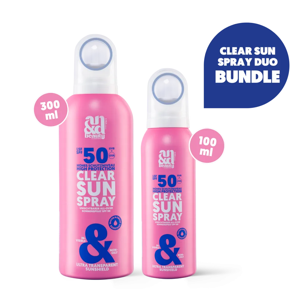 Clear Sun Spray SPF 50 – Transparenter Sonnenschutz Everywhere SPF Kit | A.N.D. beauty