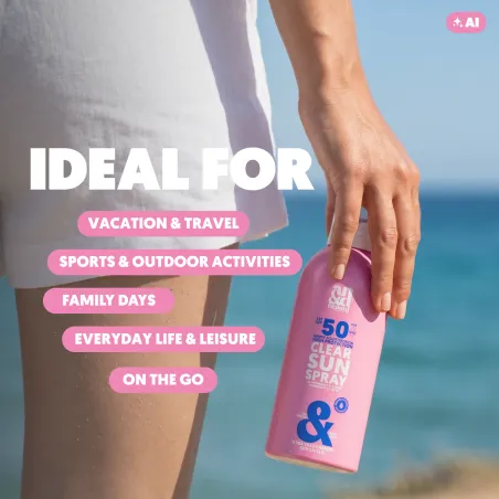 Clear Sun Spray SPF 50 – Transparenter Sonnenschutz für Gesicht & Körper | A.N.D. beauty