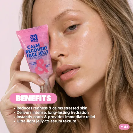 Calm & Recover Face Jelly – Cooling Gel-to-Serum für gestresste Haut | A.N.D. beauty