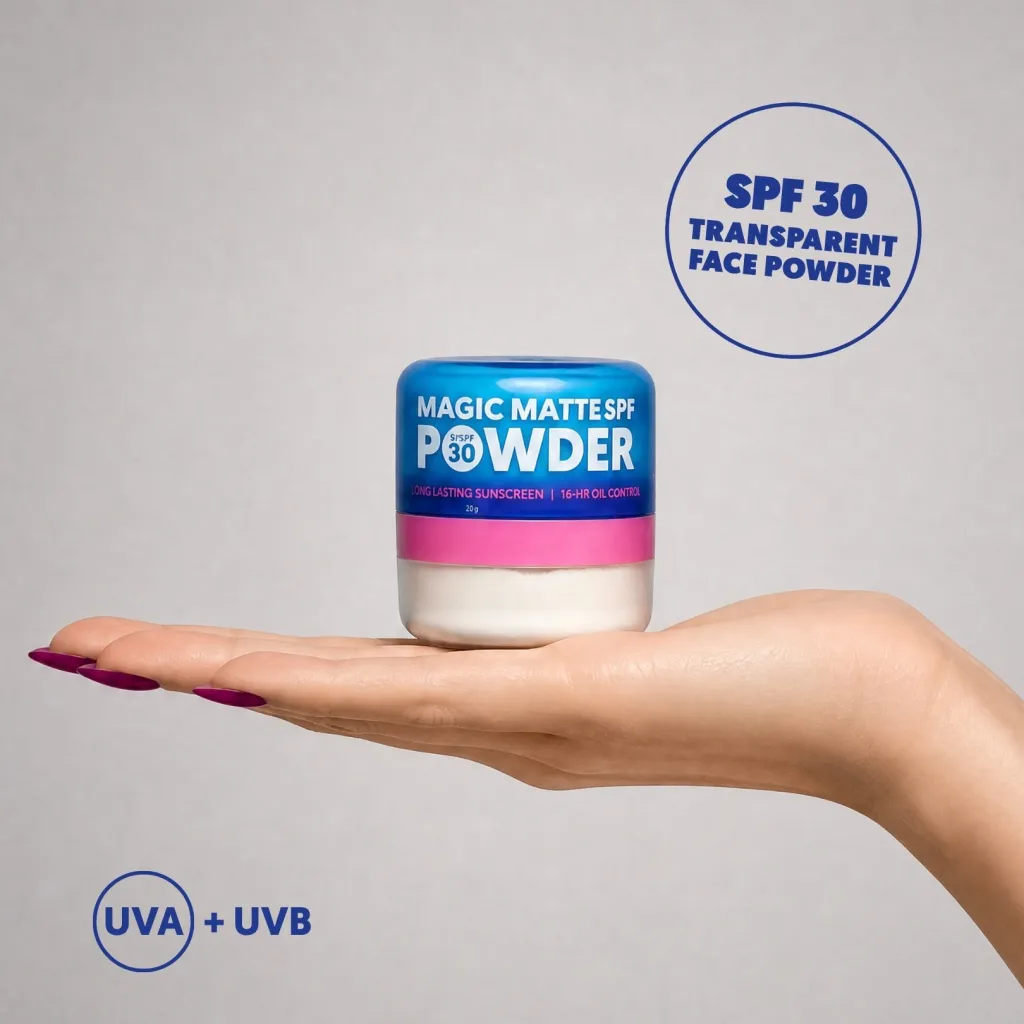 Magic Matte SPF Powder SPF 30 – Transparentes SPF Puder für Touch-ups | A.N.D. beauty