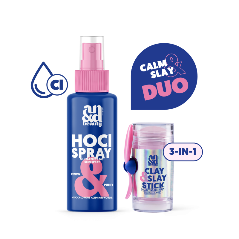 Calm & Slay Duo – HOCl Spray & Clay & Slay Stick | A.N.D. beauty