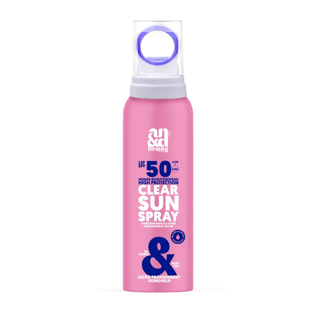 Clear Sun Spray LSF 50 – Transparent. Easy. High Protection. | A.N.D. Beauty