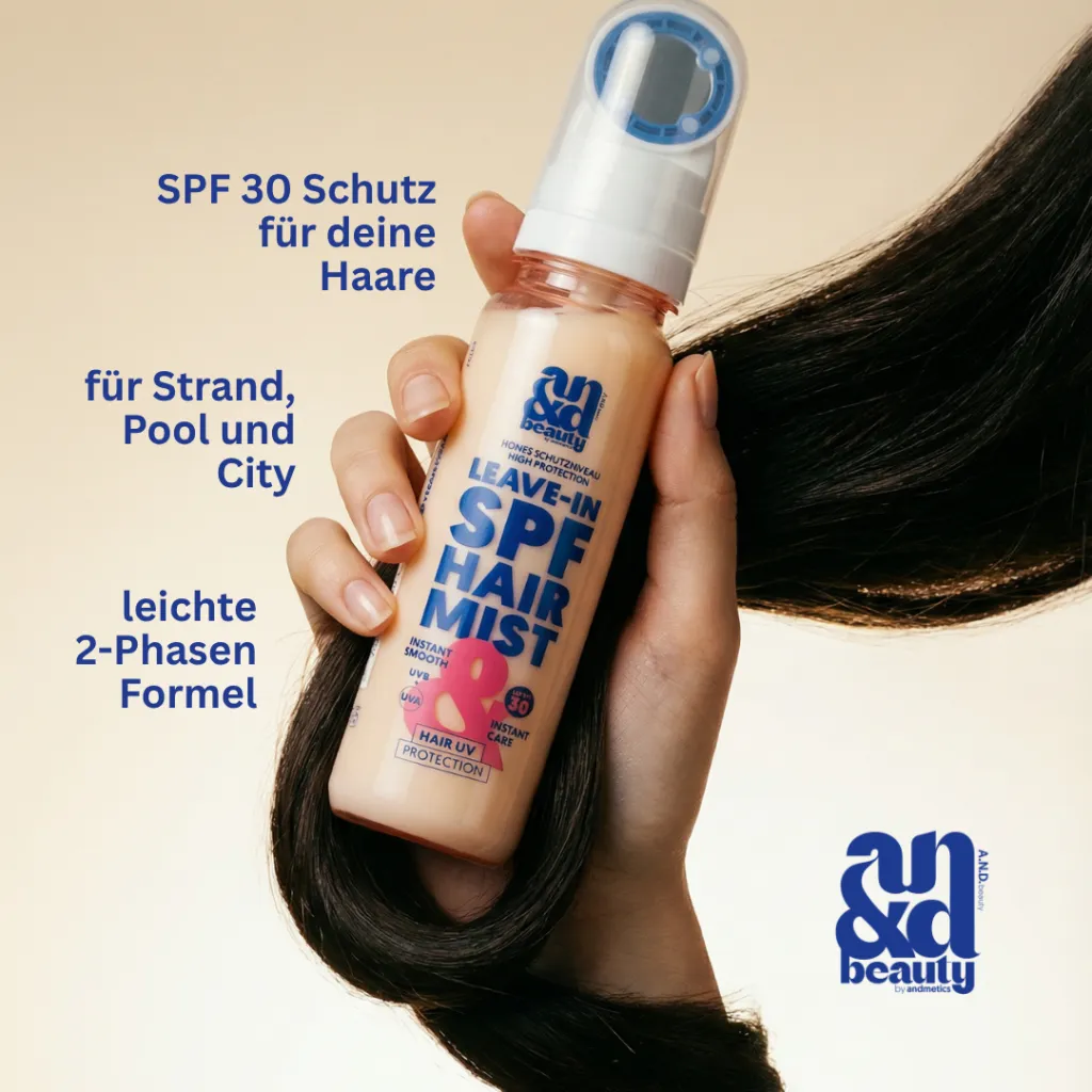 SPF Hair Mist SPF 30 Spray & SPF leichte leave-in Formel und leave-in Conditioner am Strand