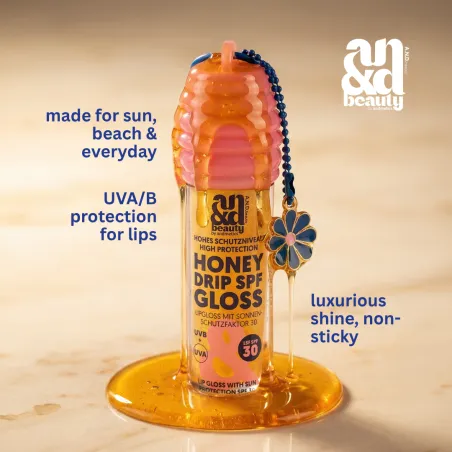 Honey Drip SPF Gloss SPF 30 made for sun, beach and everday life, luxurious shine