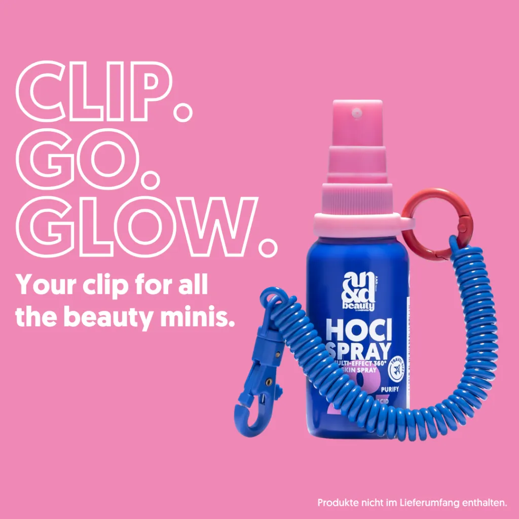 Flex & Glow Charm A.N.D. beauty Clip your beauty essentials to your bag