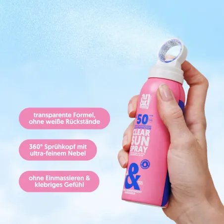 Clear Sun Spray LSF 50 – Transparent. Easy. High Protection. | A.N.D. Beauty