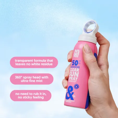 Clear Sun Spray LSF 50 – Transparent. Easy. High Protection. | A.N.D. Beauty