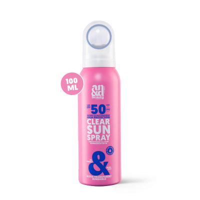Clear Sun Spray SPF 50 – Transparenter Sonnenschutz für Gesicht & Körper | A.N.D. beauty