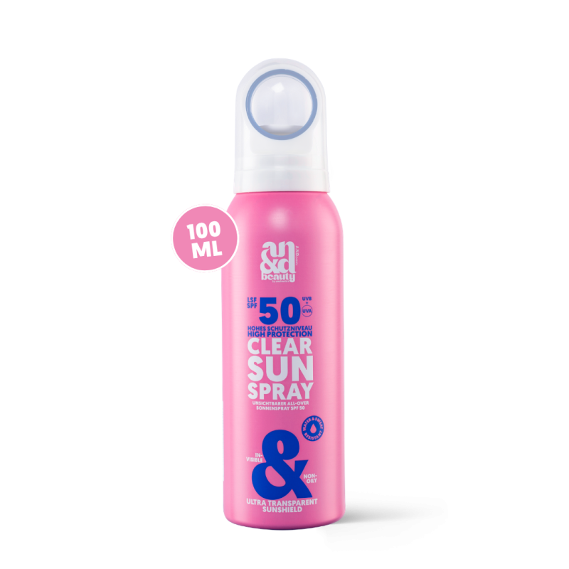 Clear Sun Spray SPF 50 – Transparenter Sonnenschutz für Gesicht & Körper | A.N.D. beauty