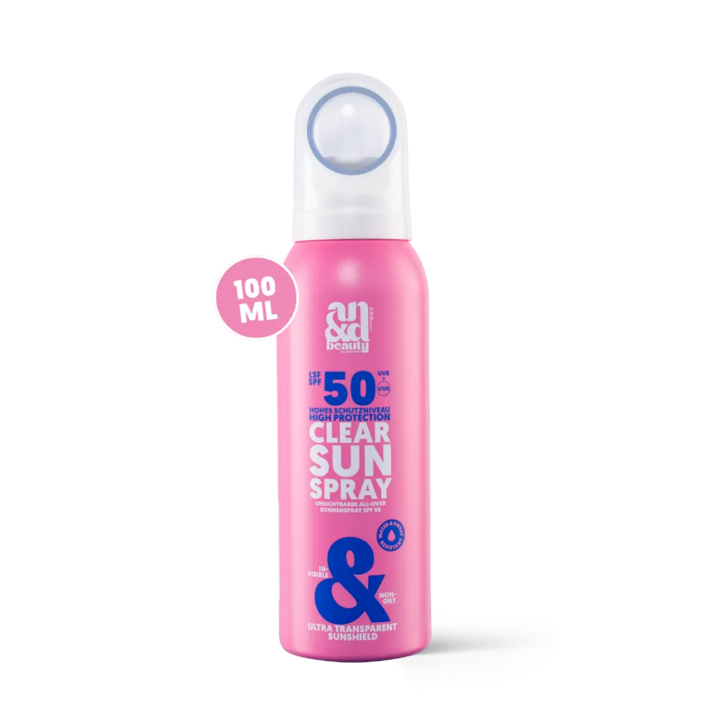 Clear Sun Spray SPF 50 – Transparenter Sonnenschutz für Gesicht & Körper | A.N.D. beauty