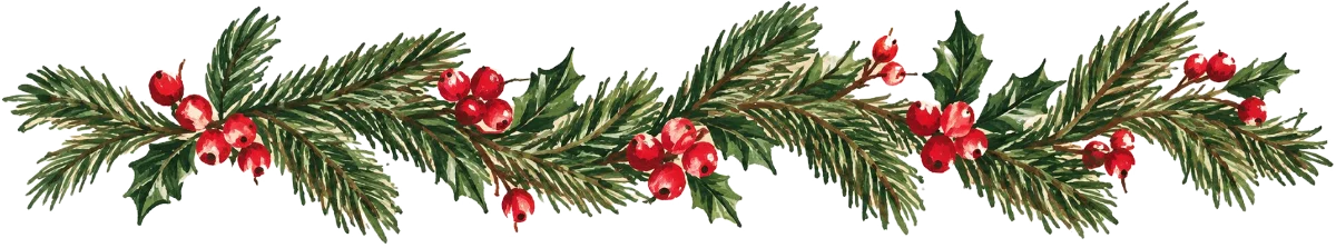 Weihnachtsgirlande mit Tannenzweigen und Beeren