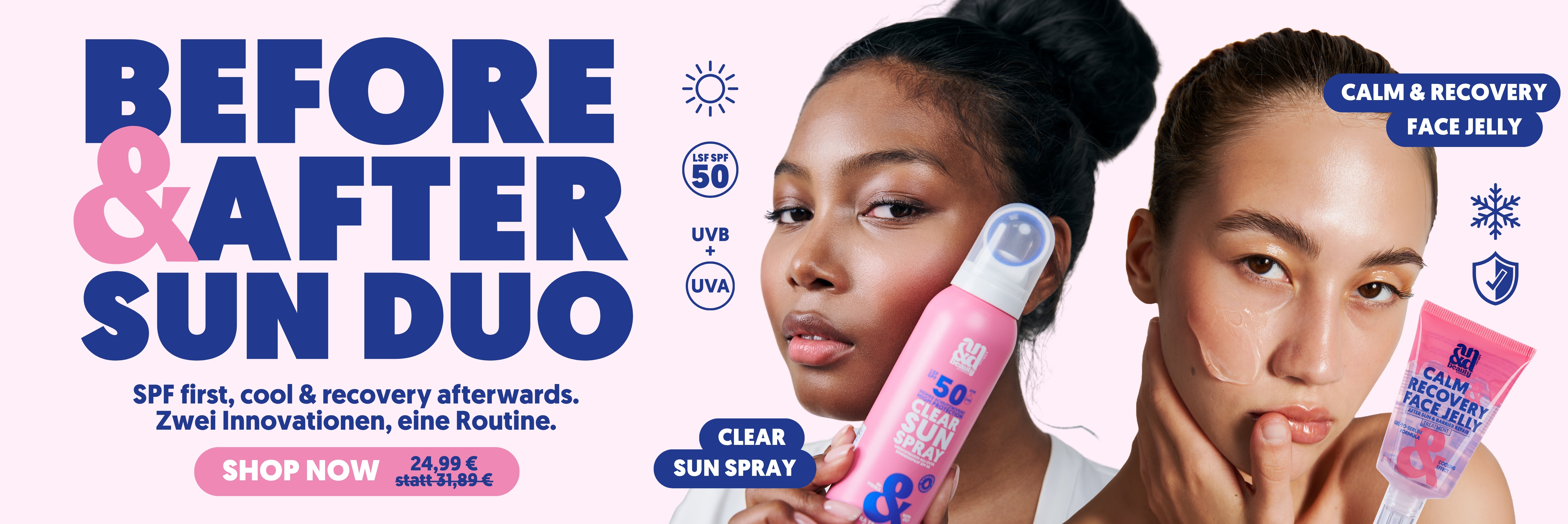 Oster Launch, Sonnenschutzfaktor, gratis blaues Kosmetiktäschchen, and beauty