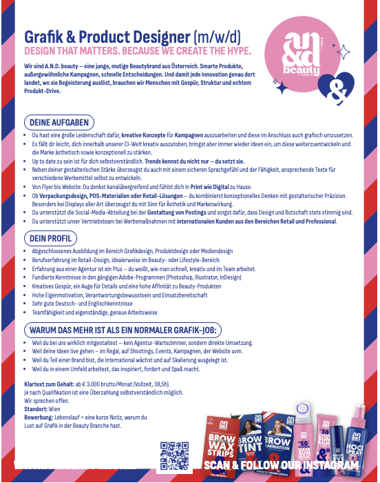 Stelleninserat Grafik Beauty Branche