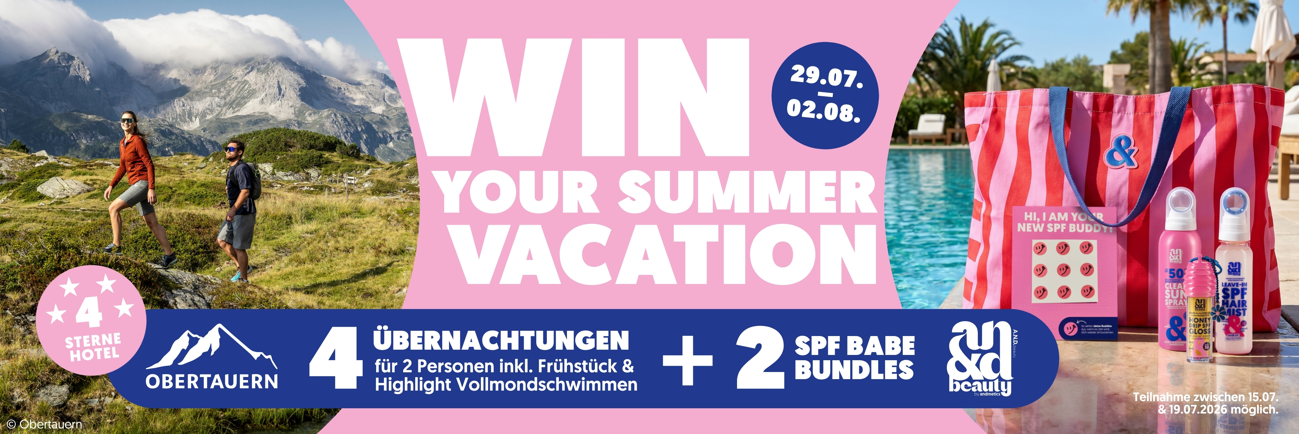 Oster Launch, Sonnenschutzfaktor, gratis blaues Kosmetiktäschchen, and beauty